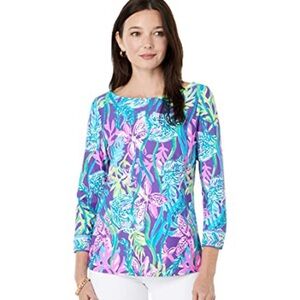 Lilly Pulitzer Everlynn UPF 50+ top pigment purple party all the tide engineered
